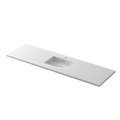 Miseno Forever 66" Solid Surface Vanity Top Matte White Solid Surface