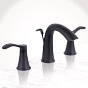 Miseno Bella Widespread Bathroom Faucet - Includes Brass Pop-Up Drain Assembly Flat Black