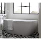 Miseno 59" Free Standing Acrylic Soaking Tub with Center Drain White