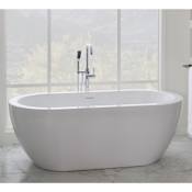 Miseno 67" Free Standing Acrylic Soaking Tub with Center Drain - Drain included White