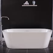 Miseno 71" Free Standing Acrylic Soaking Tub with Center Drain White