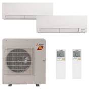 Mitsubishi 23.6K BTU Cooling / 36K BTU Heating 18 SEER2 Two Zone Wall Mount Mini Split Package with 9k and 15k BTU Indoor Units N/A