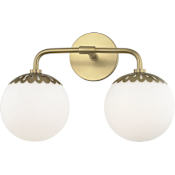 Mitzi Paige 2 Light 15" Wide Bathroom Vanity Light Aged Brass