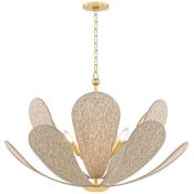 Mitzi Nadine 6 Light 29" Wide Abstract Candle Style Chandelier Aged Brass