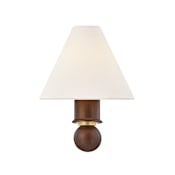 Mitzi Candice 11" Tall Wall Sconce with Linen Shade Aged Brass