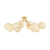 Mitzi Lisette 8 Light 40" Wide Semi-Flush Ceiling Fixture Aged Brass