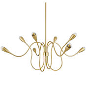 Mitzi Anaise 8 Light 48" Wide LED Abstract Sputnik Chandelier Aged Brass