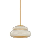 Mitzi Pia 16" Wide Pendant Aged Brass / Ceramic Butter Crackle