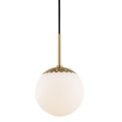 Mitzi Paige Single Light 7-1/2" Wide Mini Pendant Aged Brass