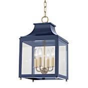 Mitzi Leigh 4 Light 11-1/2" Wide Pendant Aged Brass / Navy