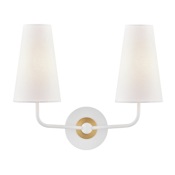 Mitzi Merri 2 Light 16" Wide Bathroom Vanity Light Aged Brass / White
