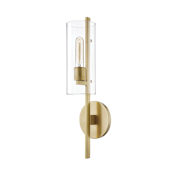 Mitzi Ariel 20" Tall Wall Sconce with Clear Glass Shade Aged Brass