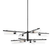 Mitzi Ariel 8 Light 53" Wide Chandelier with Clear Glass Shades Soft Black