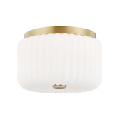 Mitzi Lydia 10" Wide Flush Mount Ceiling Fixture Aged Brass
