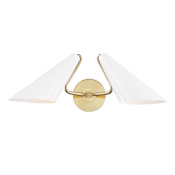 Mitzi Talia 2 Light 8" Tall Wall Sconce Aged Brass / Dove Gray
