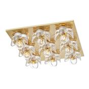 Mitzi Shea 9 Light 17" Wide Flush Mount Ceiling Fixture Aged Brass