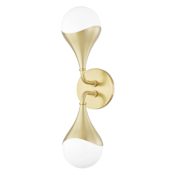 Mitzi Ariana 2 Light 19" Tall LED Bathroom Sconce Aged Brass