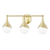 Mitzi Ariana 3 Light 23" Wide LED Bathroom Vanity Light Aged Brass