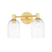 Mitzi Paisley 2 Light 13" Wide Bathroom Vanity Light Aged Brass
