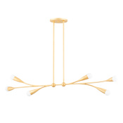 Mitzi Elsa 6 Light 50" Wide Linear Pendant Gold Leaf