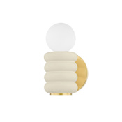 Mitzi Bibi 7" Tall Wall Sconce Aged Brass / Ceramic Antique Ivory