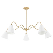 Mitzi Onda 5 Light 63" Wide Chandelier Aged Brass