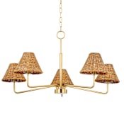 Mitzi Issa 5 Light 40" Wide Chandelier Aged Brass
