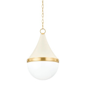Mitzi Ciara 15" Wide Pendant Aged Brass / Soft Cream