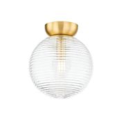 Mitzi Sara 11" Wide Flush Mount Globe Ceiling Fixture Aged Brass