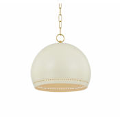 Mitzi Etna 14" Wide Pendant Aged Brass / Soft Cream