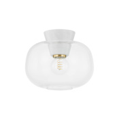 Mitzi Ariella 12" Wide Semi-Flush Globe Ceiling Fixture Aged Brass