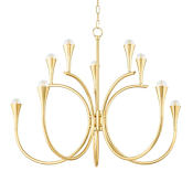 Mitzi Aviana 10 Light 38" Wide Abstract Chandelier Aged Brass