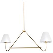 Mitzi Polly 2 Light 54" Wide Linear Chandelier Aged Brass / Bronze