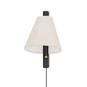 Mitzi Ellen 16" Tall Wall Sconce Aged Brass/Wood Charred Ash