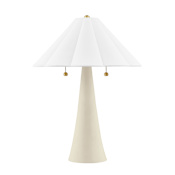 Mitzi Alana 2 Light 23" Tall Vase Table Lamp Aged Brass / Ceramic Gloss