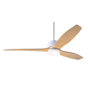 Modern Fan Co. Arbor 54" 3 Blade Indoor Ceiling Fan with DC Motor, Custom Blade, Integrated LED Light Kit, and Control Options Gloss White