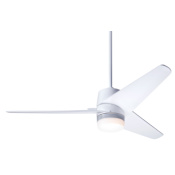 Modern Fan Co. Velo 48" 3 Blade Indoor Ceiling Fan with Custom Blade, Light Kit, and Control Options Gloss White