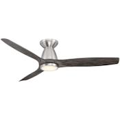 Modern Forms Skylark 54" 3 Blade Indoor / Outdoor Smart LED Hugger Ceiling Fan Brushed Nickel / Ebony