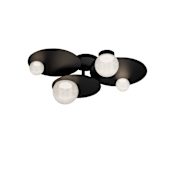 Modern Forms Out Of This World 27" Wide 3000K LED Semi-Flush Ceiling Fixture with Cloudy Opal Glass Shades Black