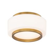 Modern Forms Preston 8" Wide 2700K LED Flush Mount Drum Ceiling Fixture with Opal Glass Shade Aged Brass