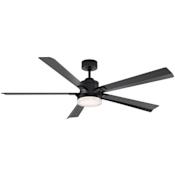 Modern Forms Radiant 64 64" 5 Blade Indoor / Outdoor Smart LED Ceiling Fan with Reclaimed Crystal Shade Matte Black