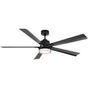 Modern Forms Radiant 64 64" 5 Blade Indoor / Outdoor Smart LED Ceiling Fan with Acrylic Shade Matte Black