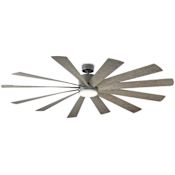 Modern Forms Windflower 80" 12 Blade Indoor / Outdoor Smart LED Ceiling Fan Graphite / 2700K