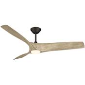 Modern Forms Zephyr 62" 3 Blade Indoor / Outdoor Smart LED Ceiling Fan Bronze / White Oak
