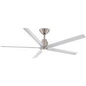 Modern Forms Smooth 5 56" 5 Blade Indoor / Outdoor Smart LED Ceiling Fan Brushed Nickel / Silver