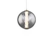 Modern Forms Swirly 10" Wide LED Mini Pendant with Smoked Glass Shade - 3500K Aged Brass