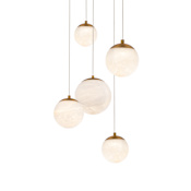 Modern Forms Pisces 5 Light 17" Wide LED Multi Light Pendant Aged Brass