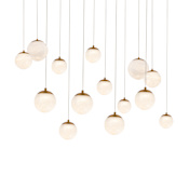 Modern Forms Pisces 14 Light 10" Wide LED Linear Pendant Aged Brass