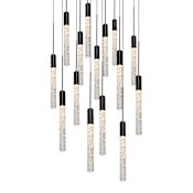 Modern Forms Magic 15 Light 23" Wide LED Multi Light Pendant with Piastra Crystal Shades Black