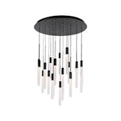 Modern Forms Magic 21 Light 26" Wide LED Multi Light Pendant with Piastra Crystal Shades Black
